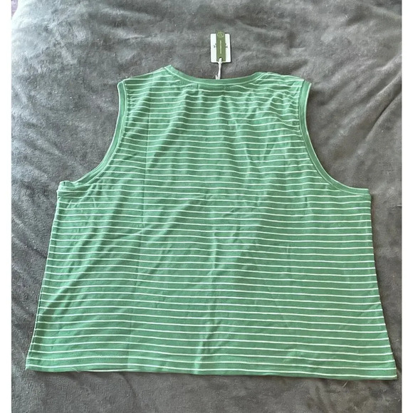 NWT Marine Layer Lydia Textured Stripe Tank Jade Sheen Size Extra Large Bohemian - Picture 3 of 8